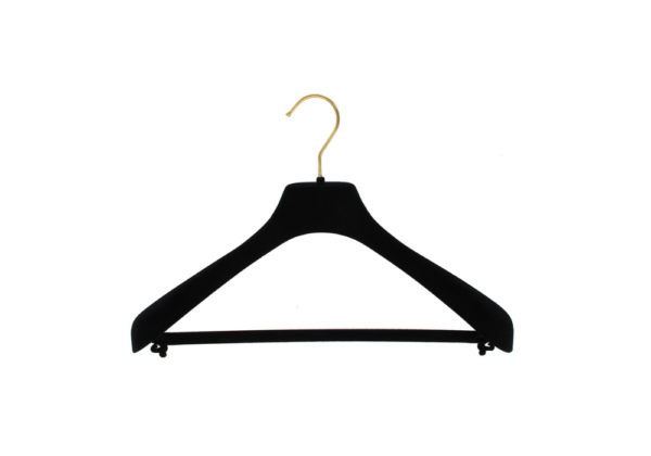 Cintre velours épais manteaux et vestes avec barre et crochet doré (LUXURYBVD) – Image 2