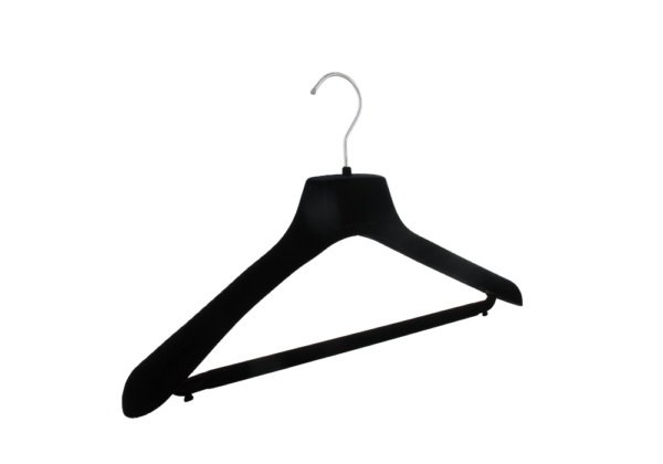 Cintre velours vestes et manteaux avec barre et crochet argenté (20BVS)