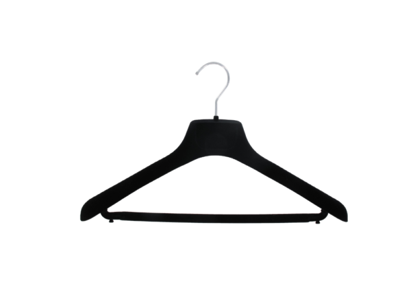 Cintre velours vestes et manteaux avec barre et crochet argenté (20BVS) – Image 2