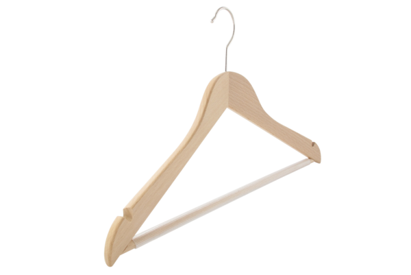 Cintre bois en hêtre avec barre (HETRE BOIS 2)