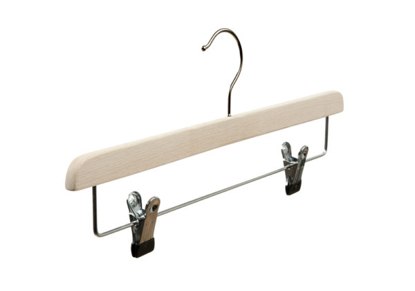 Cintres bois en hêtre avec pinces (HETRE BOIS PINCES 2)