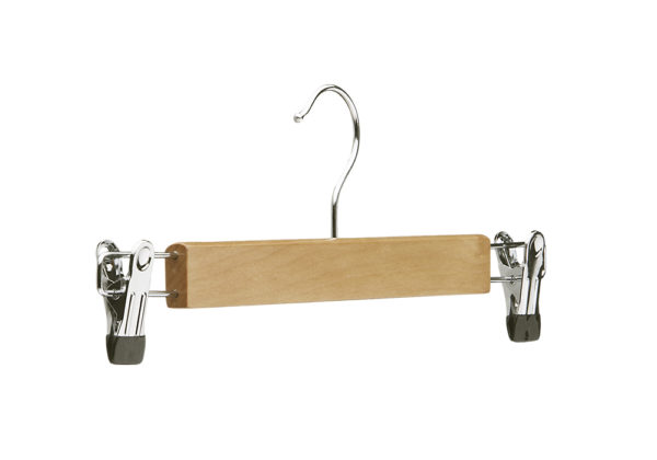Cintre bois économique avec pinces (ECO BOIS PINCES 1)
