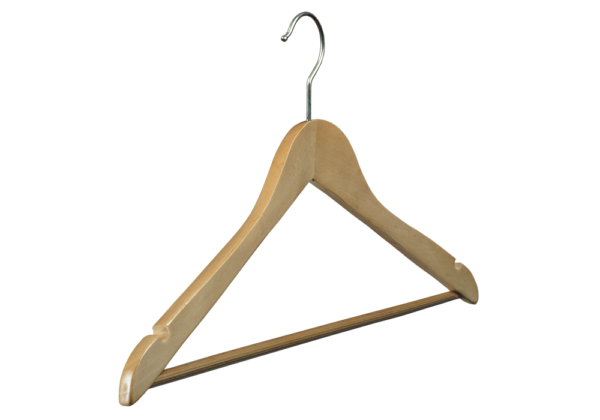Cintre bois économique avec barre (ECO BOIS 2)