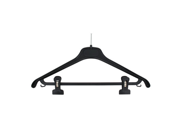 Cintre plastique avec barre et pinces pour ensemble, costume, tailleur (FEP ANTIVOL) – Image 2
