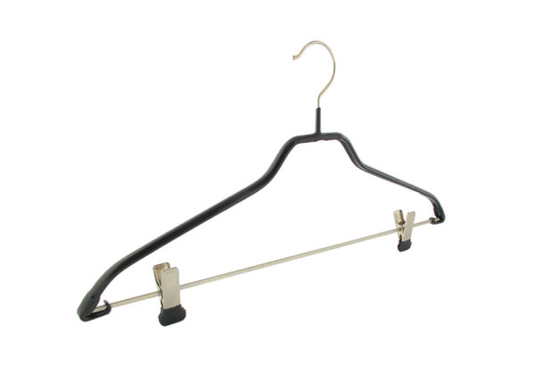 Cintre métal gainé avec barre et pinces (SF100BP)