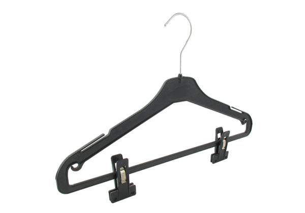 Cintre plastique avec barre et pinces gomme pour ensemble (AUBP)