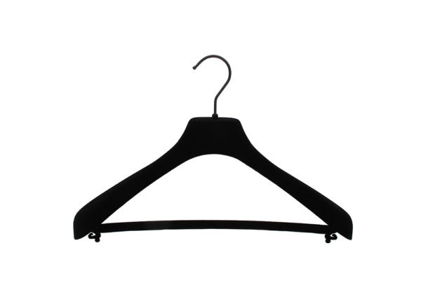 Cintre velours épais manteaux et vestes avec barre et crochet noir (LUXURYBVN) – Image 2