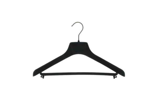 Cintre velours vestes et manteaux avec barres et crochet noir (20BVN) – Image 2