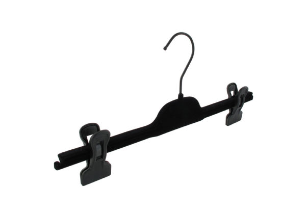 Cintre à pinces velours avec crochet noir (PGVVN)