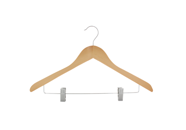 Cintre bois économique combiné pinces (ECO BOIS PINCE) – Image 2
